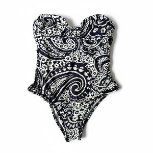 Splendid Swim Navy and White Paisley One Piece Swimsuit